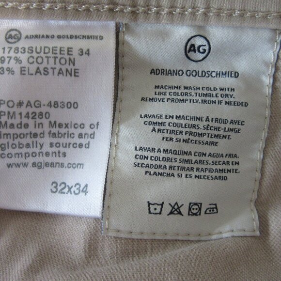 AG Adriano Goldschmied Beige Chino Straight Leg 33 The Tellis Modern Slim Pants - Picture 7 of 7